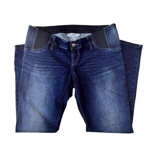 Isabel Maternity Women Low Rise Skinny Jeans Size 6 /28R Blue Wash-Elastic Panel